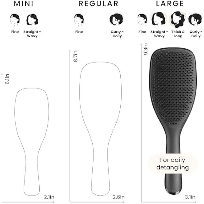 TANGLE TEEZER The Wet Detangler - Larg (Black) - Image 5